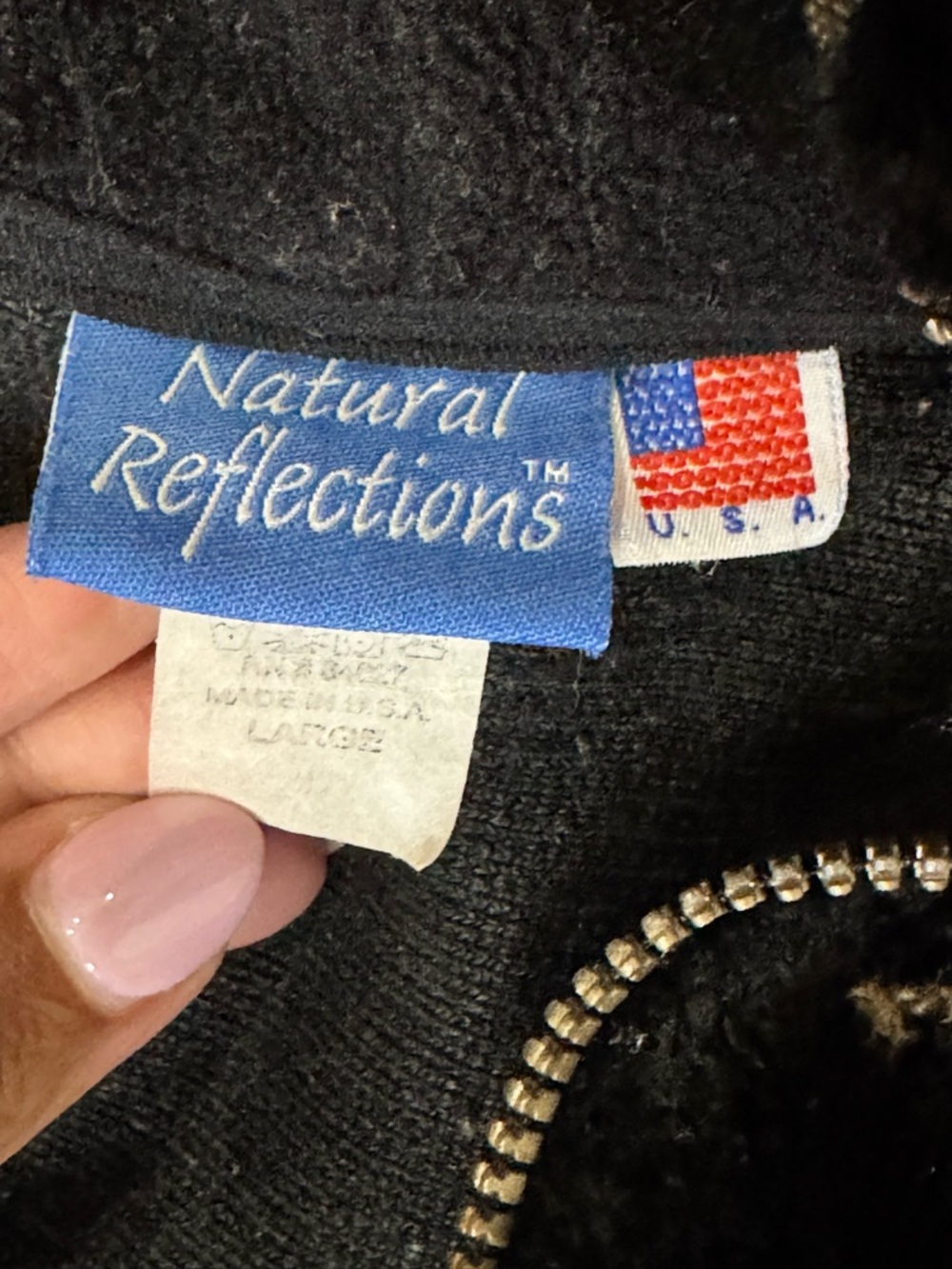 Vintage 90’s Natural Reflections Hooded Fleece Jacket, Horse, Large - Picture 8 of 8